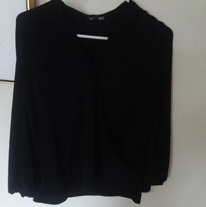 Black crisscrossed blouse